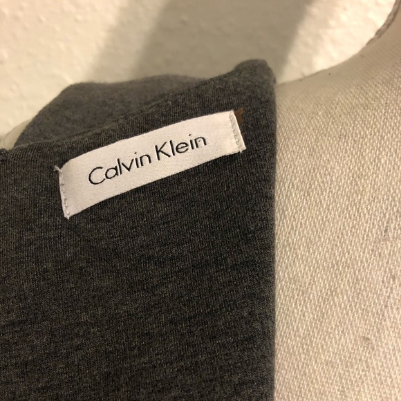 CALVIN KLEIN Sheath Dress Women's Size Small Gray Sleeveless Knit Stripes - Picture 5 of 9